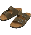 Sandalias para caballero en serraje verde