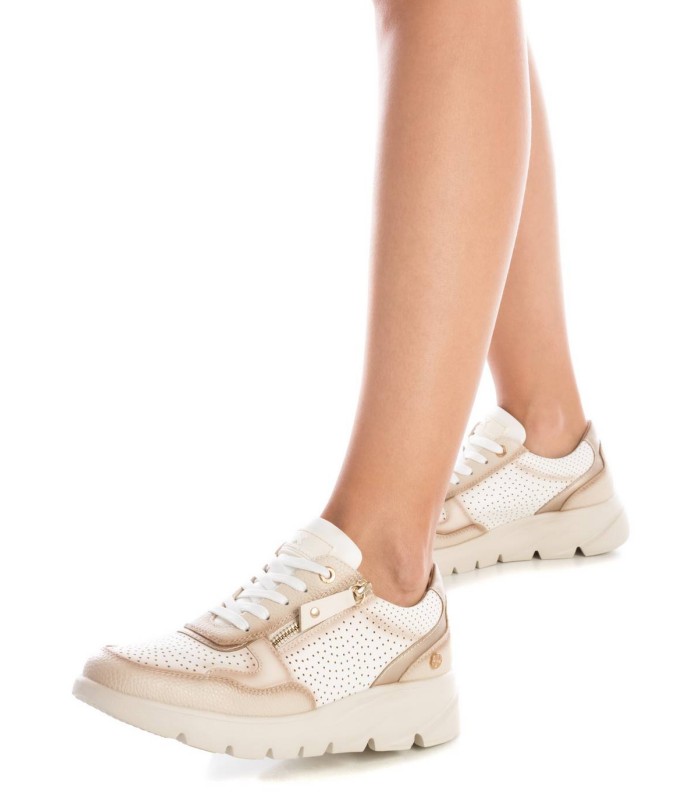 Deportivo mujer beige Xti plataforma cierre cordones