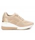 Deportivos mujer beige Xti cuña y cordones