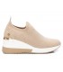 Deportivo mujer beige Xti elástico con cuña de media altura