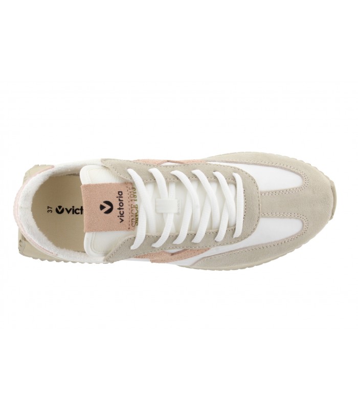 Deportiva cordones mujer Victoria blanco roto