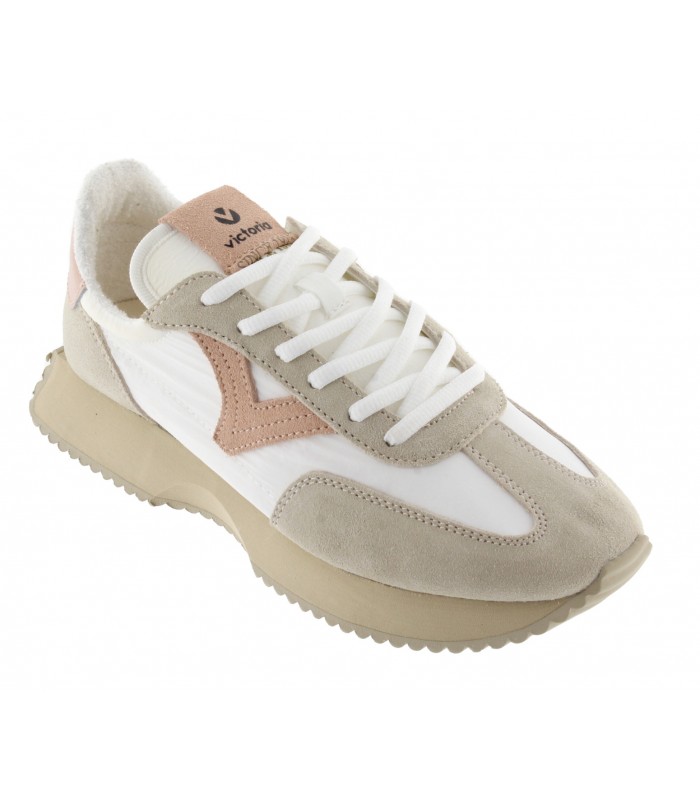 Deportiva cordones mujer Victoria blanco roto