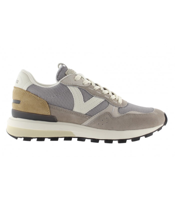 Deportiva mujer Victoria gris cordones logotipo blanco