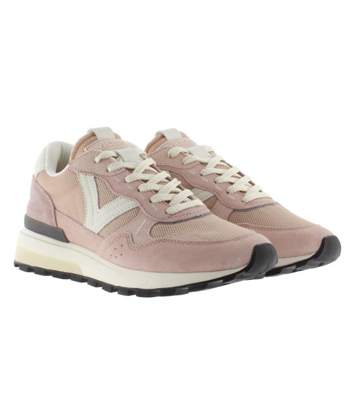 Deportiva mujer Victoria rosa cordones logotipo blanco