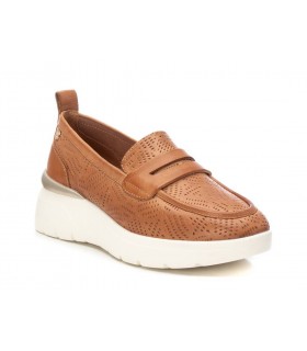 Mocasín Carmela camel plataforma piel natural