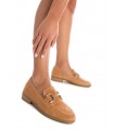 Zapatos ante camel Carmela estribo empeine tacón bajo