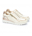 Deportivo mujer Pikolinos cordones cremalleras piel nata