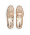 Mocasín mujer Pikolinos piel marfil antifaz cuña blanco