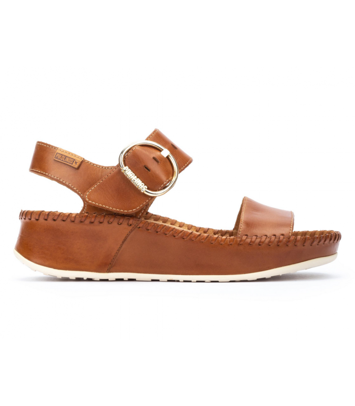 Sandalias mujer Pikolinos brandy piel cosido cuña