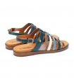 Sandalia mujer Pikolinos azul tiras blancas