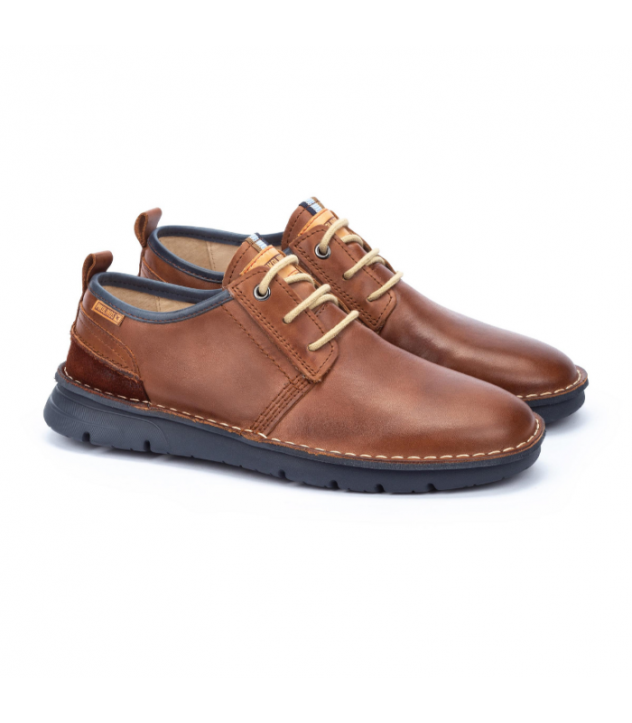 Zapato hombre piel cuero, horma lisa, brillante