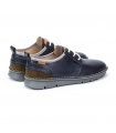 Zapato cordones azul, piel natural y cómodo