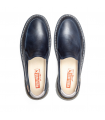 Mocasín azul, elásticos empeine, piel vacuno