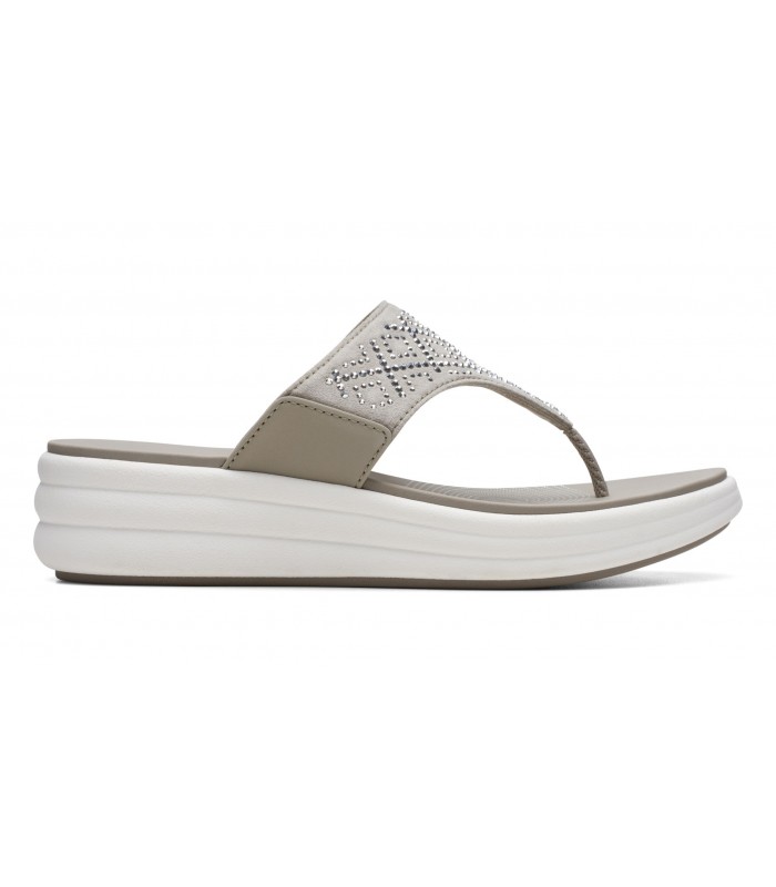 Sandalia dedo blanco con suela plataforma.