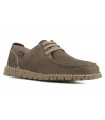 Zapato para caballero con cordones elásticos en piel taupe