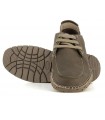 Zapato para caballero con cordones elásticos en piel taupe