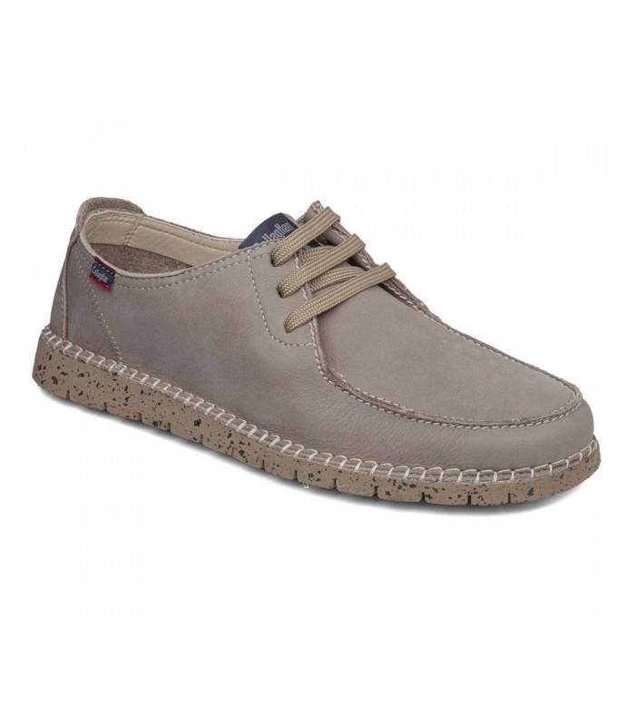 Zapato para caballero con cordones elásticos en piel taupe
