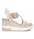 Sandalia cuña beige cómoda