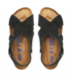 Sandalias de dos hebillas en metalizado oro 