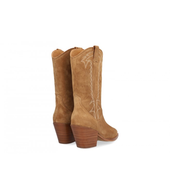 Bota en serraje cuero de mujer