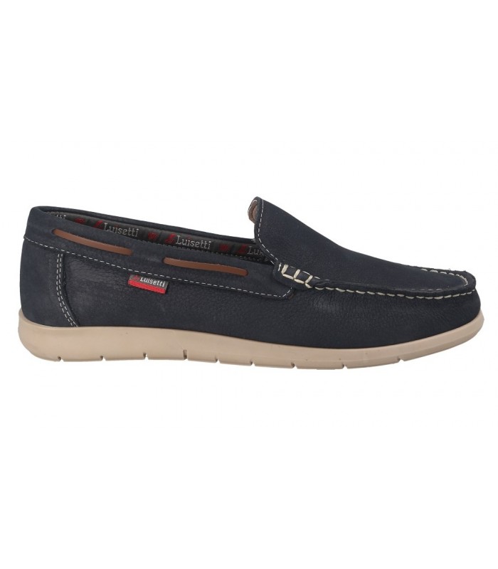 Mocasín en nobuck azul marino de caballero