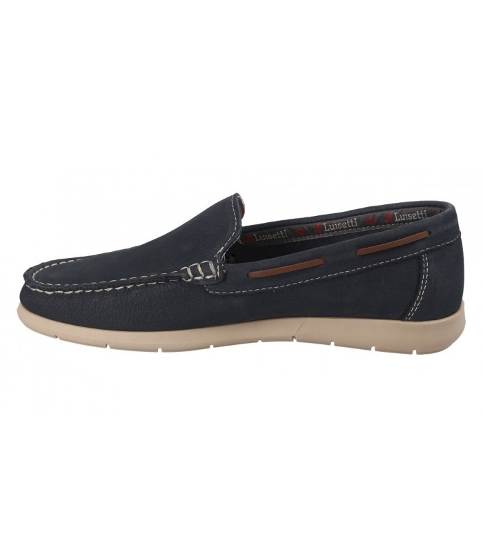 Mocasín en nobuck azul marino de caballero