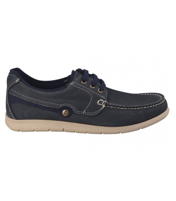 Zapatos de cordones en piel nobuck marino