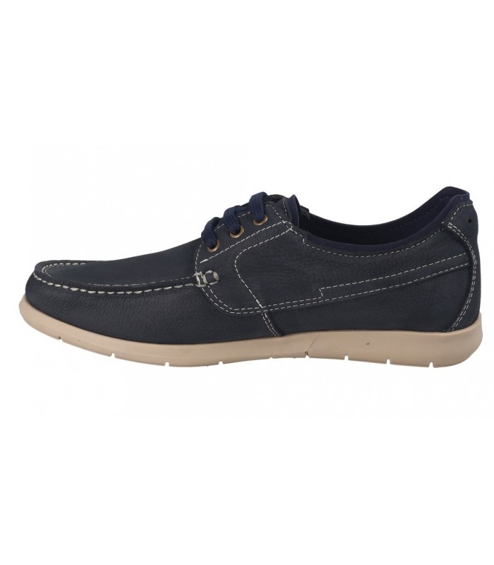 Zapatos de cordones en piel nobuck marino
