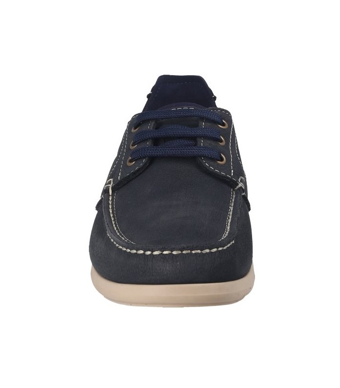 Zapatos de cordones en piel nobuck marino