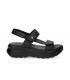 Sandalias en piel negra de mujer