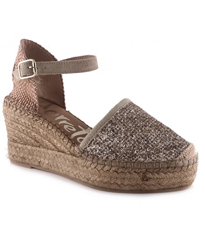 Alpargata color piedra con glitter