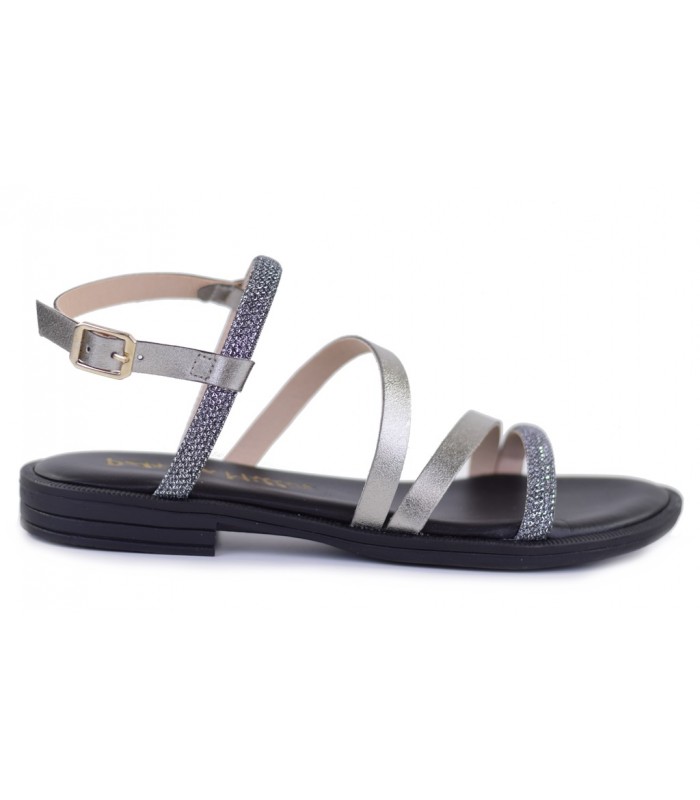 Sandalias de tiras en plomo
