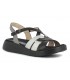 Sandalias de mujer en negro y metalizado