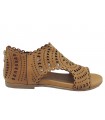 Sandalias abotinadas en piel cuero