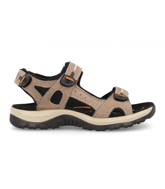 Sandalias para mujer en color marrón claro con cierre de velcro