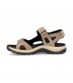 Sandalias para mujer en color marrón claro con cierre de velcro