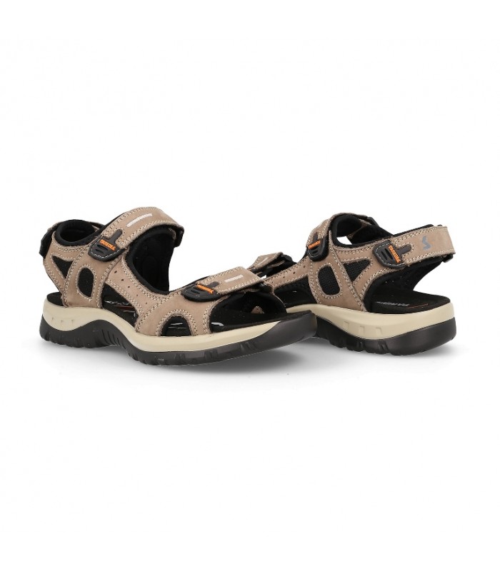 Sandalias para mujer en color marrón claro con cierre de velcro