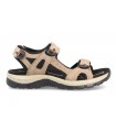 Sandalias para mujer en color marrón claro con cierre de velcro