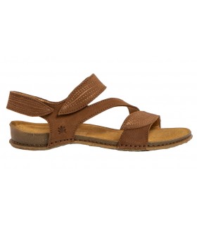 Sandalia para mujer con cierre de velcro en color cuero