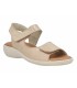 Sandalia para señora con velcros en color beige