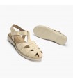 Zapato destalonado para mujer en piel metal oro