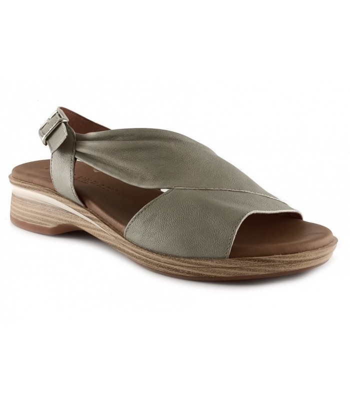 Sandalia para mujer en piel camel