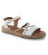 Sandalia plana en piel blanca