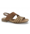 Sandalia cuero y bronce con hebilla