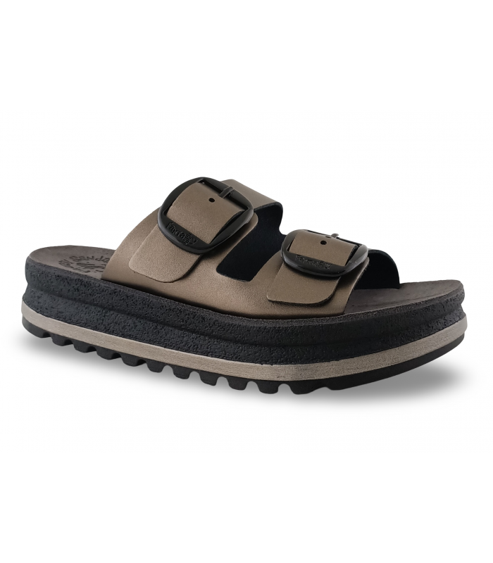 Sandalias de piel en color plomo