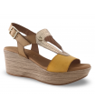 sandalia para mujer en piel mostaza