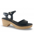 Sandalia para mujer en piel negra