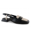 Zapato mujer hebilla piel negra y hielo