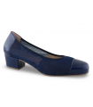 Zapato en piel azul para mujer