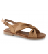 Sandalia para señora en piel camel